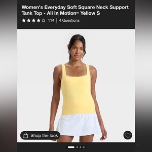 All in Motion Yellow and White Fitted Sleeveless Tank Top